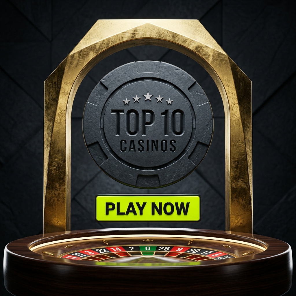 Stump Smashers casino graphic: poker chip, golden arch, and roulette wheel